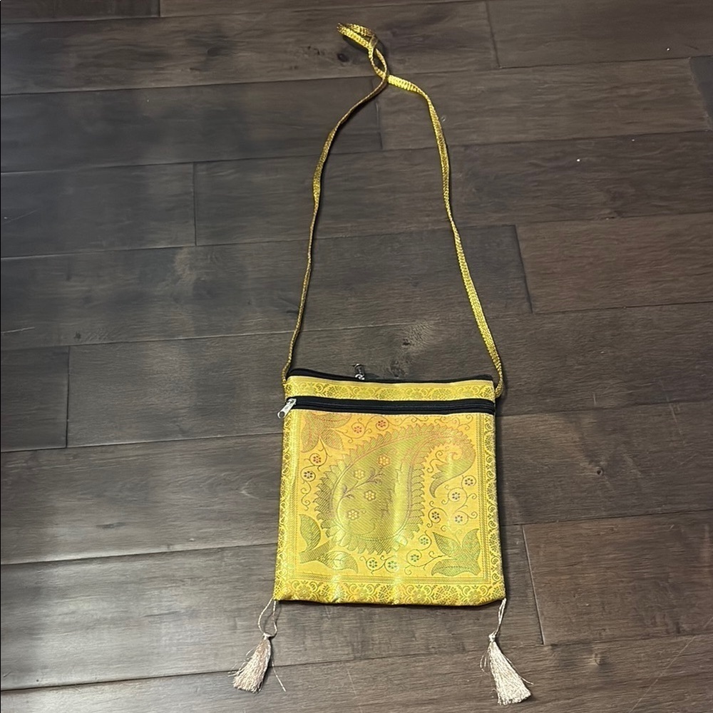 Yellow Patterned Crossbody sling Bag